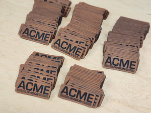 Custom Laser Engraved 40  Leather or Acrylic Patches - Wholesale Package