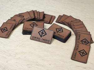 Custom Laser Engraved 40  Leather or Acrylic Patches - Wholesale Package