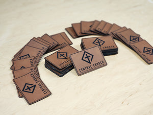 Custom Laser Engraved 40  Leather or Acrylic Patches - Wholesale Package