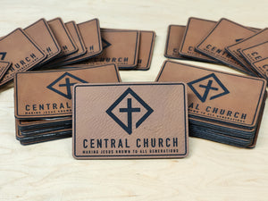 Custom Laser Engraved 40  Leather or Acrylic Patches - Wholesale Package