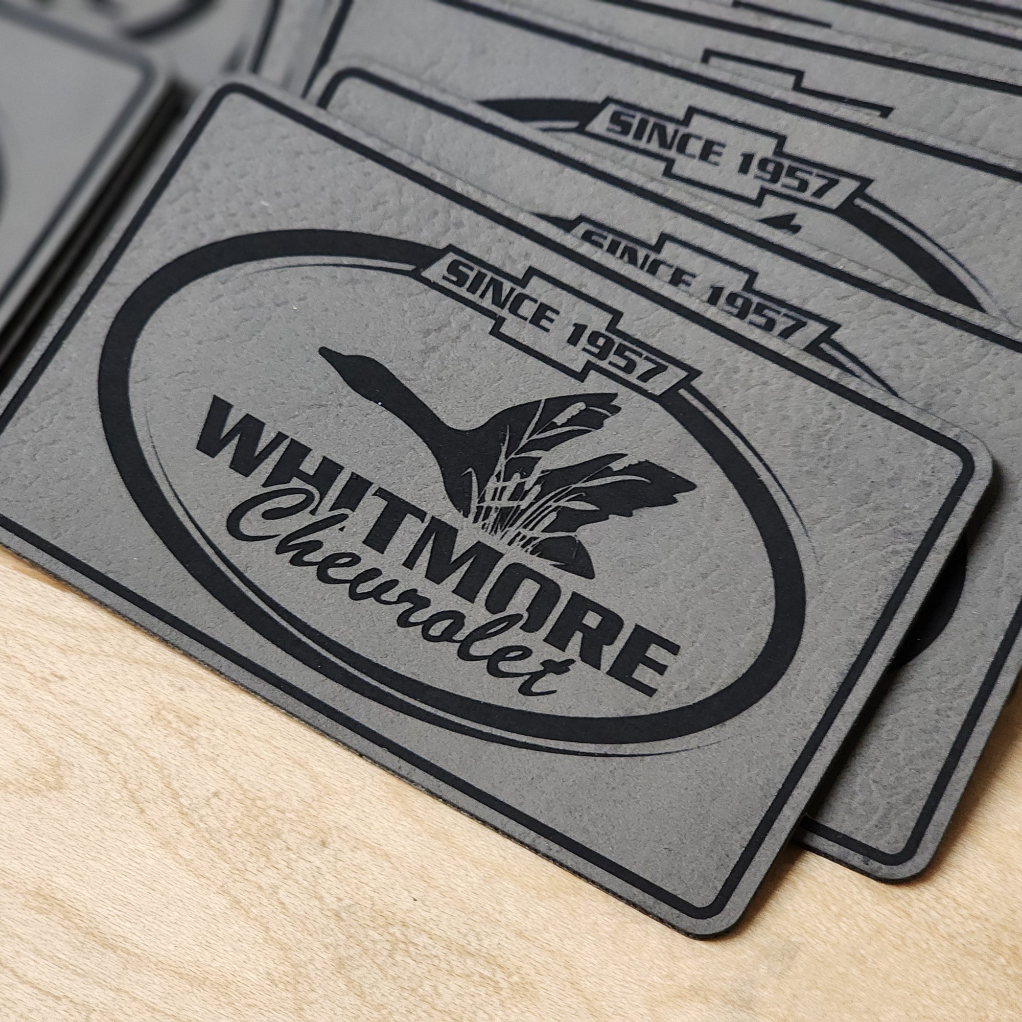 Custom Laser Engraved Leather or Acrylic Patches - Wholesale Packages KC