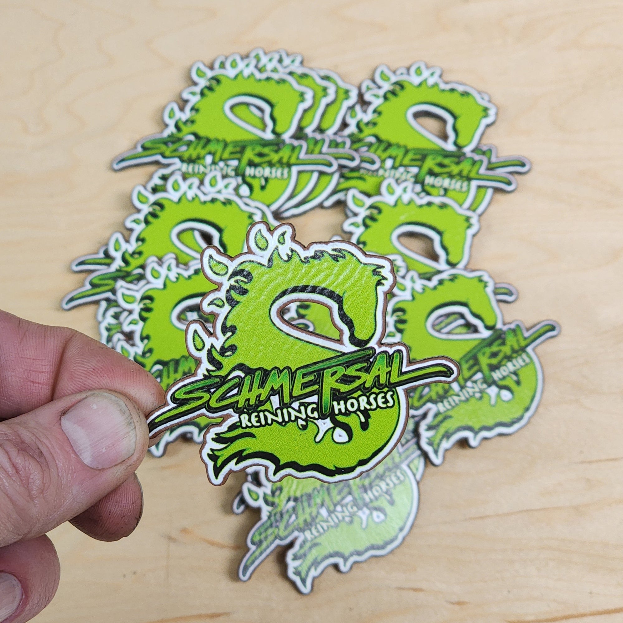 UV Printed on Rawhide with slight leather relief 