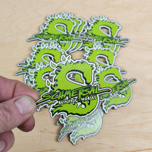 UV Printed on Rawhide with slight leather relief 