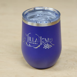 Laser Engraved Stainless Wine Stemless Tumbler 12oz purple