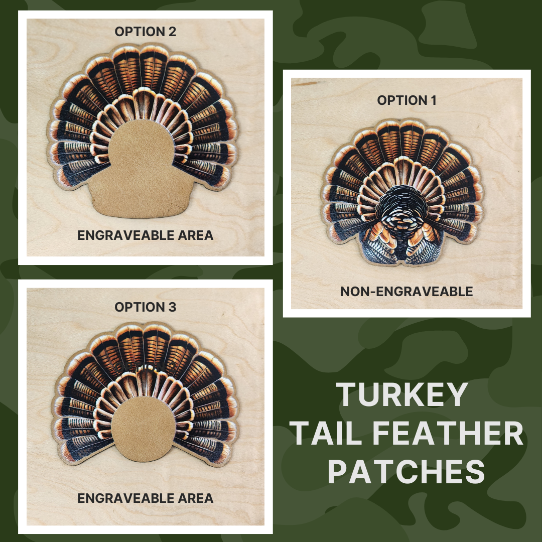 UV Printed Turkey Tail Feather Patches